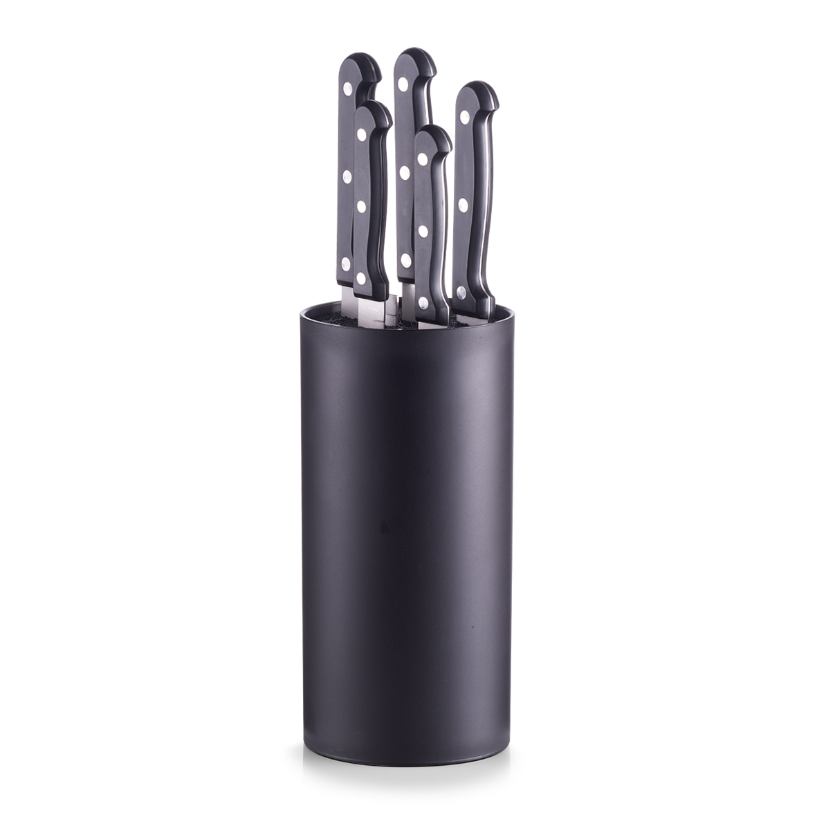 Set cuțite, 6 piese, plastic/oțel inox, negru