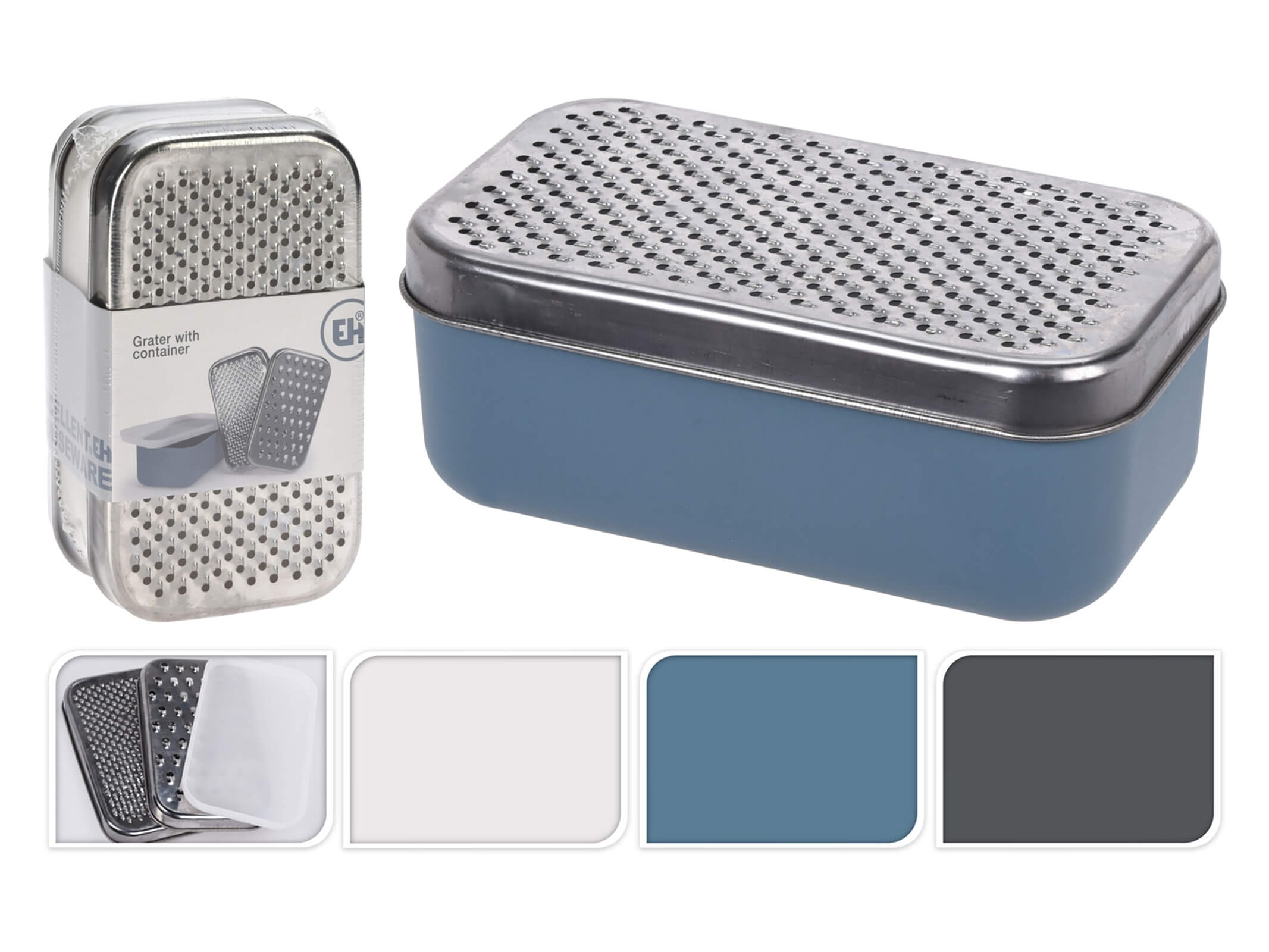 Set 2 razatori si container, 18x11x7.5cm, EH