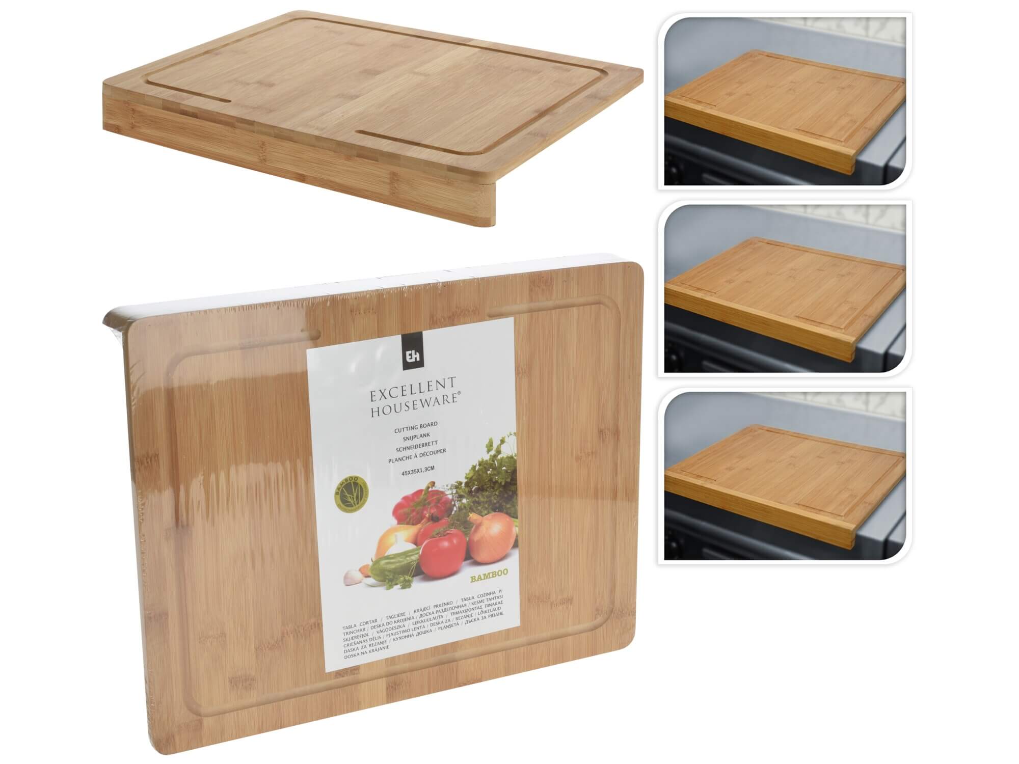 Tocător cu bordura, bambus 45x34cm, EH