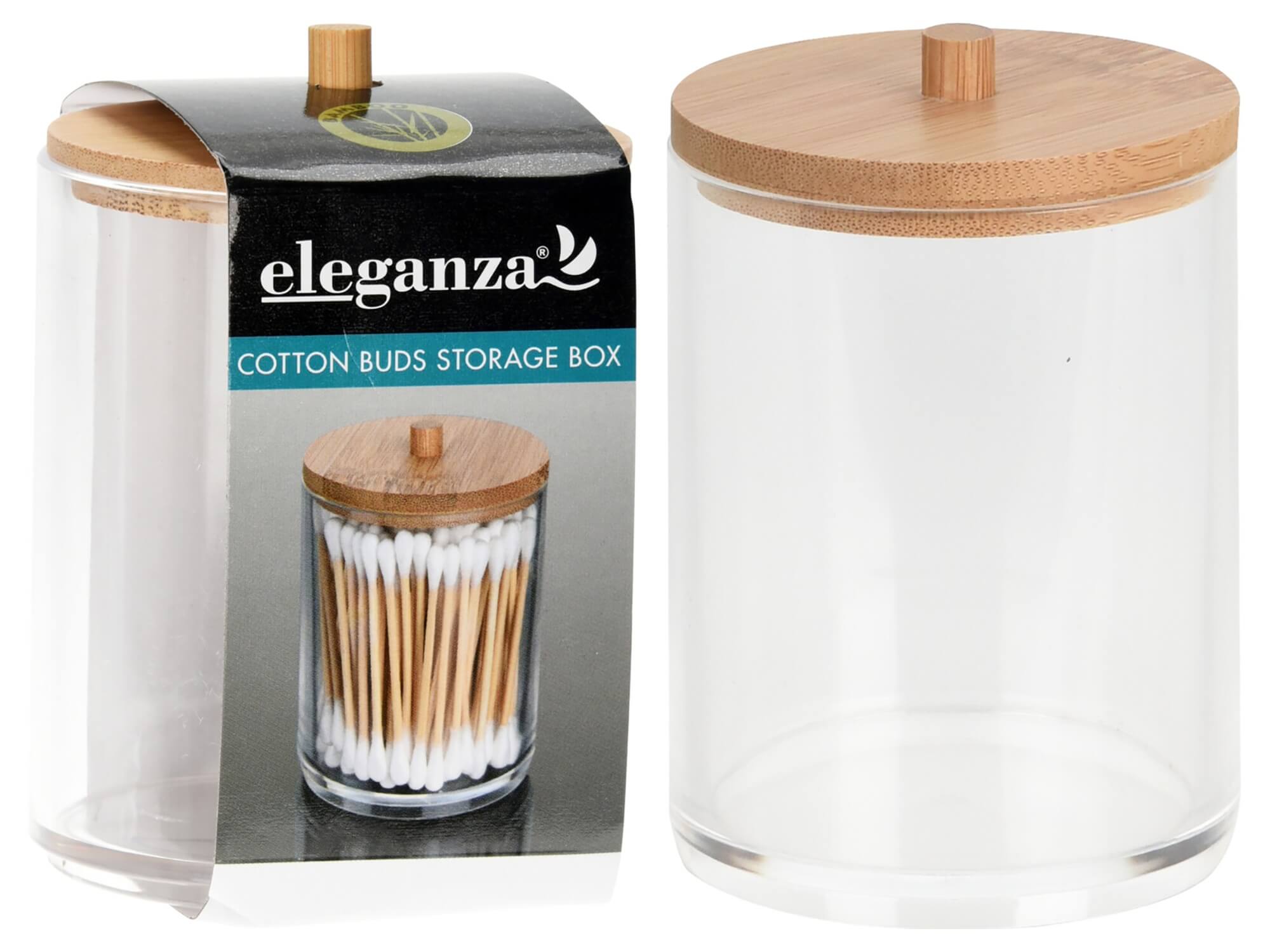 Organizator betisoare de urechi D7cm, H10cm, plastic, bambus