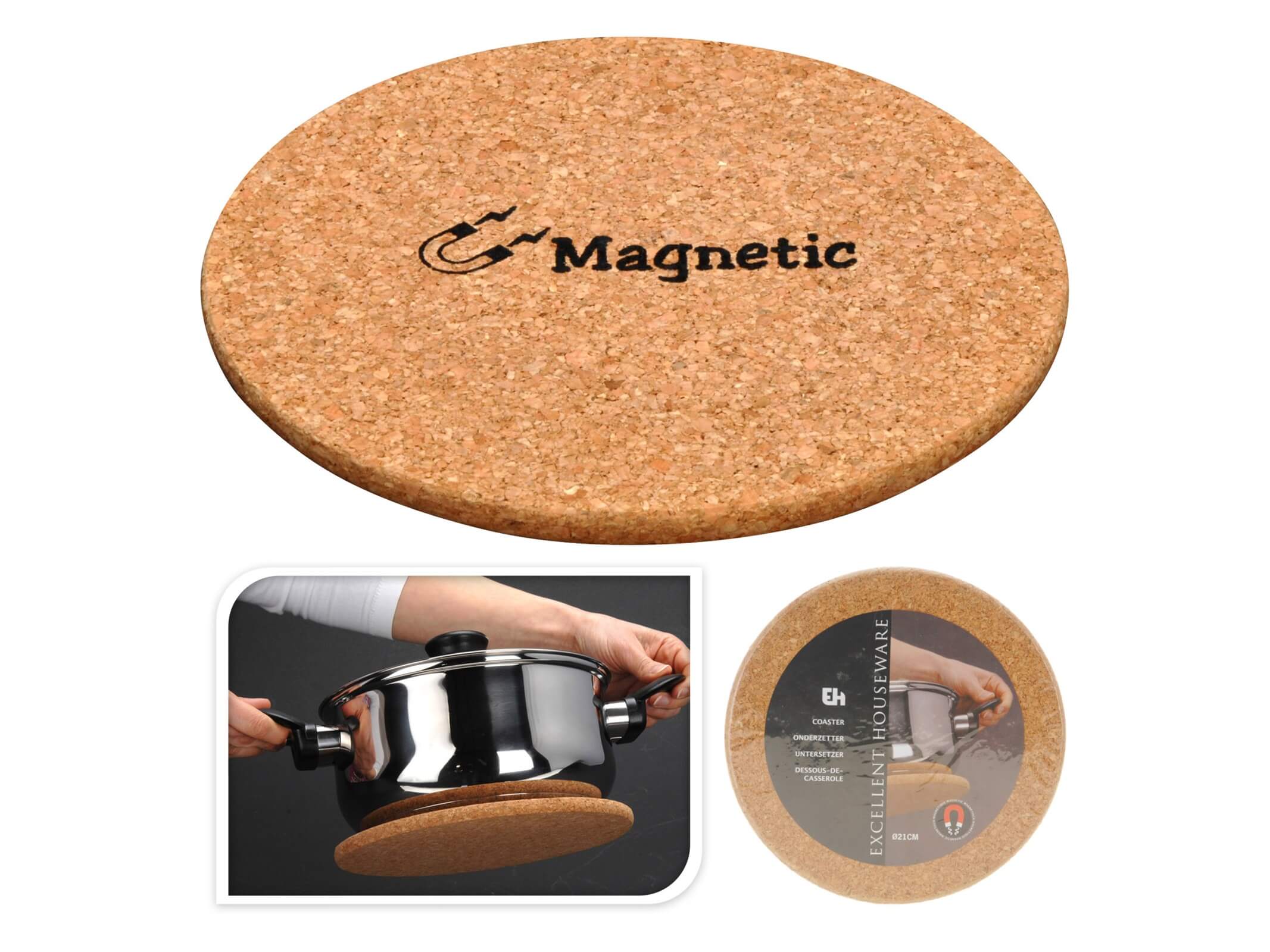 Suport, pluta, pentru vase ferbinti D21cm cu magnet, EH