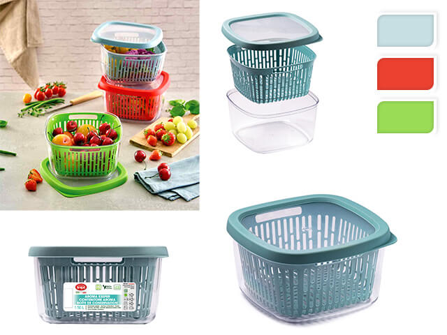 Container legume/fructe frigider 1.5lit, (3 culori), Keeper
