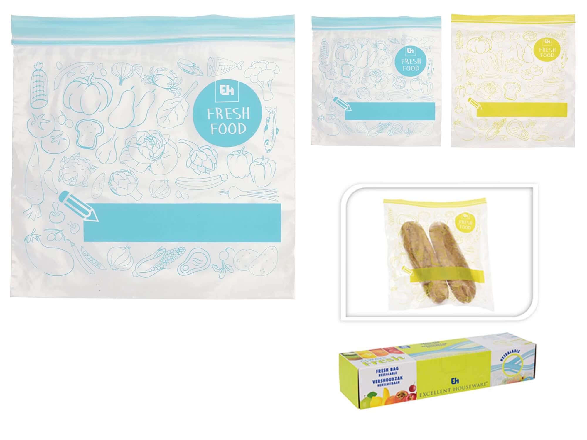 Pungi pentru congelare 40buc (20buc 1.2l, 20buc 2.5l)