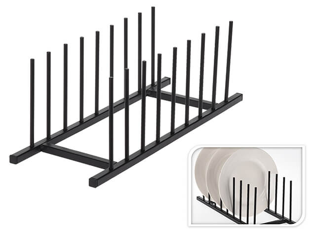 Suport pentru farfurii, tocatoare,  34.5×12.5cm, metal, negru