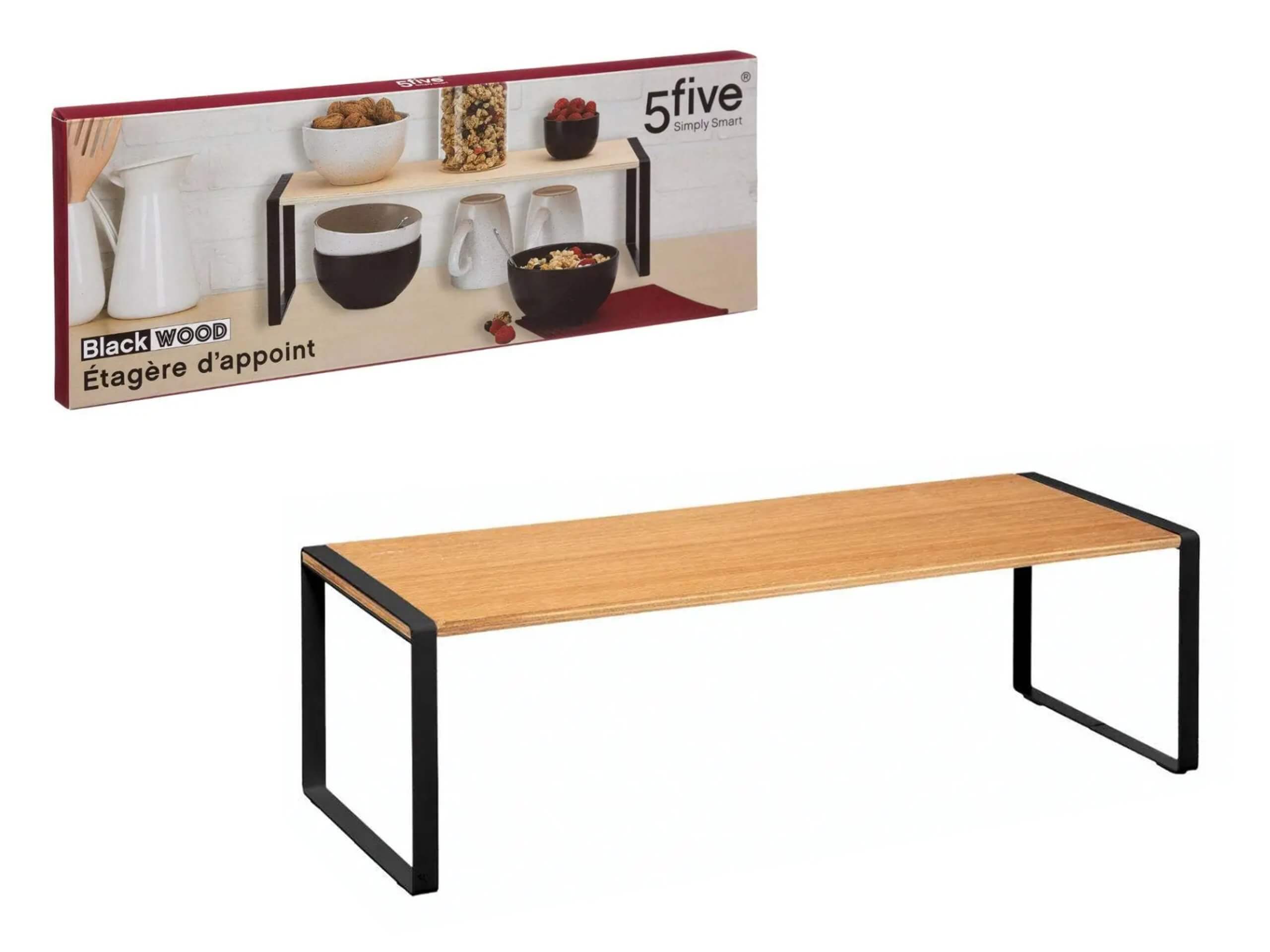 Polită pentru bucatarie, lemn/metal Five 50.5x18x15cm