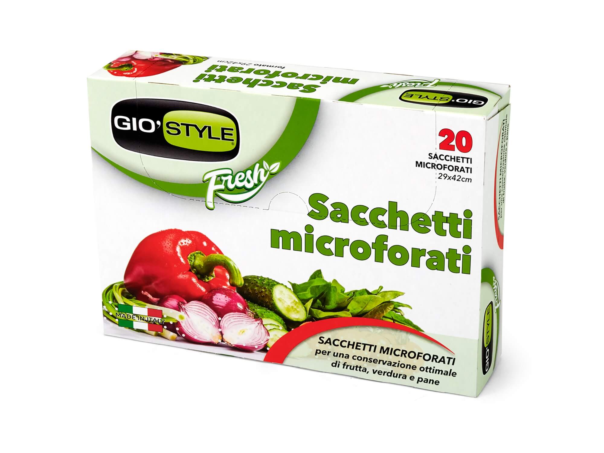 Pungi perforate pentru legume GioStyle 20buc 29x42cm