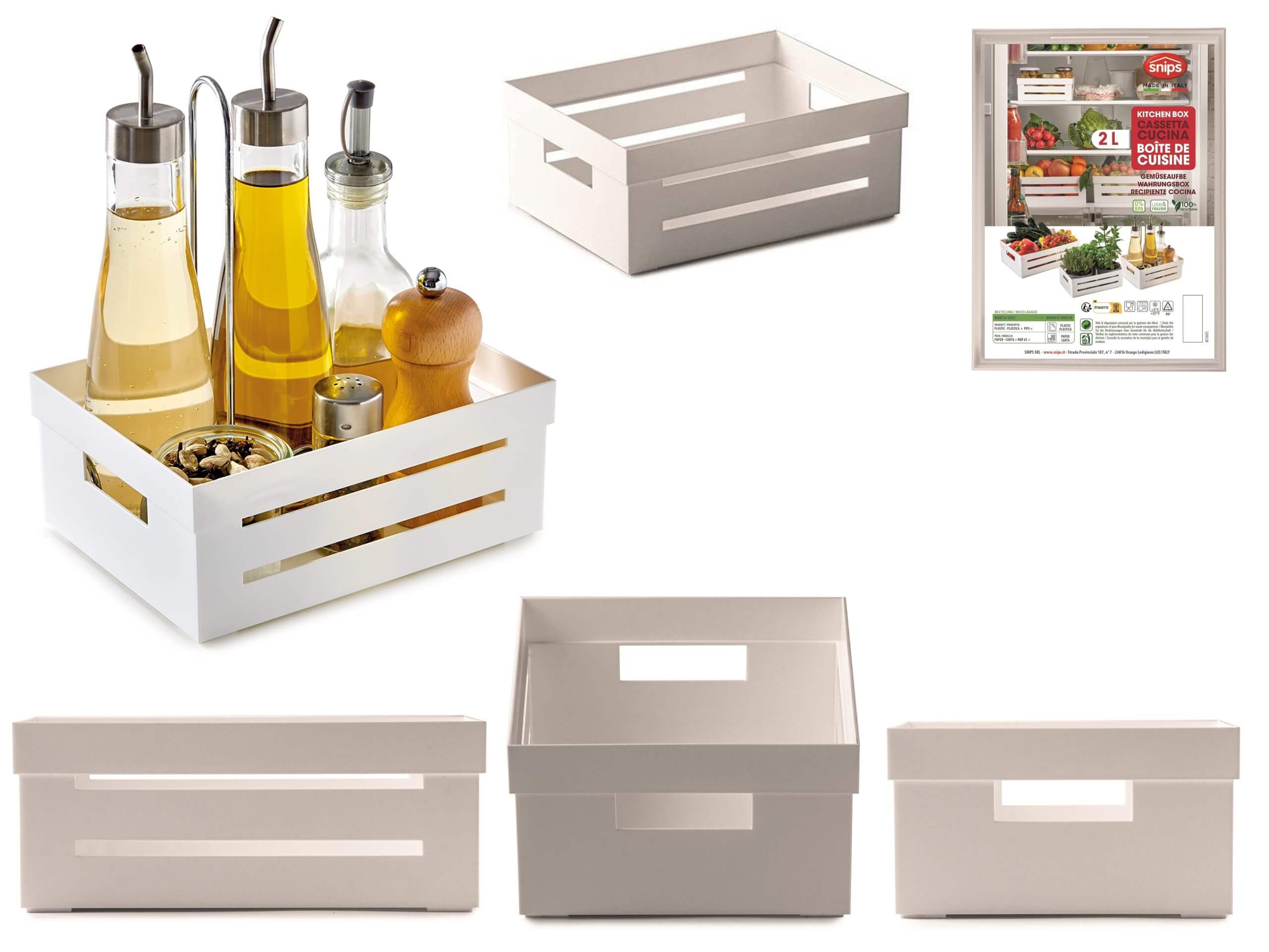 Cutie organizator 20x15x8.5cm, albă, Snips