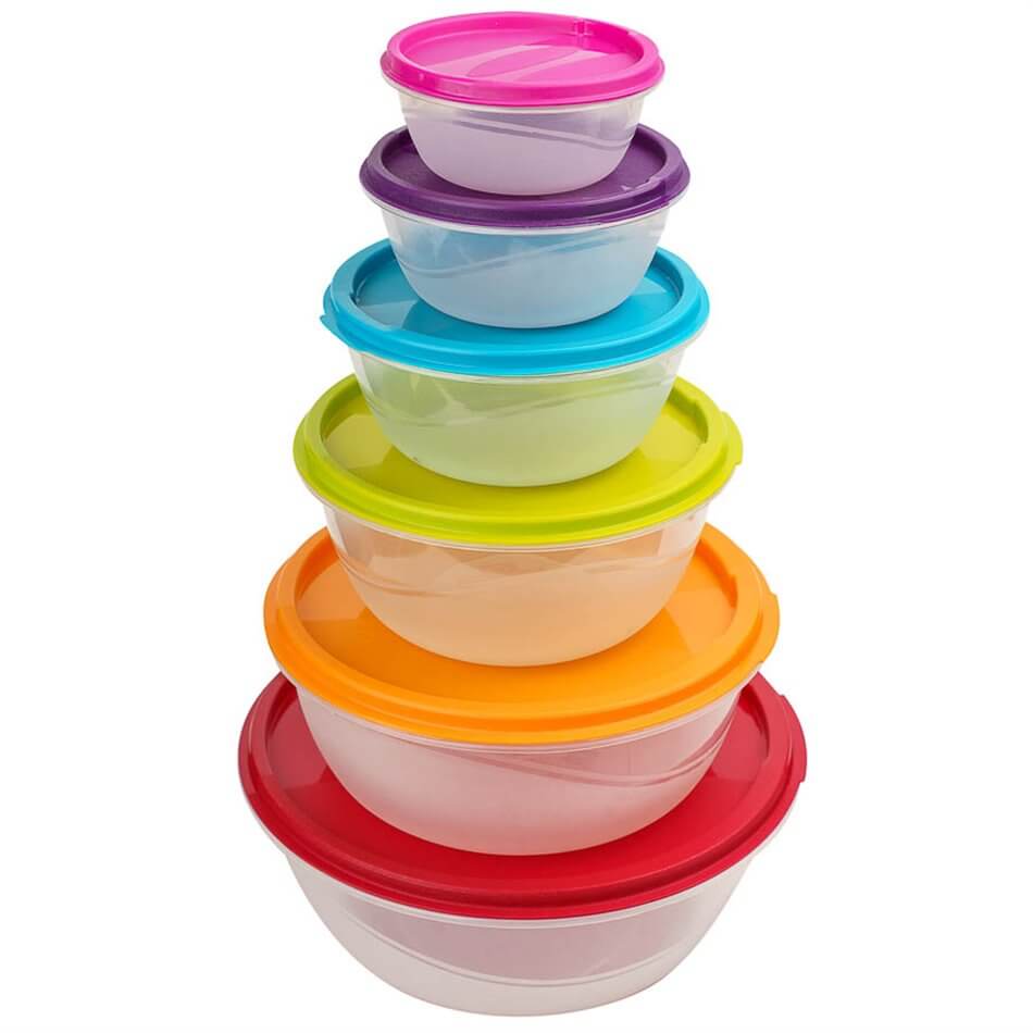 Set 6 containere (0.3/0.5/0.9/1.6/2.6/3.4l), plastic, Five