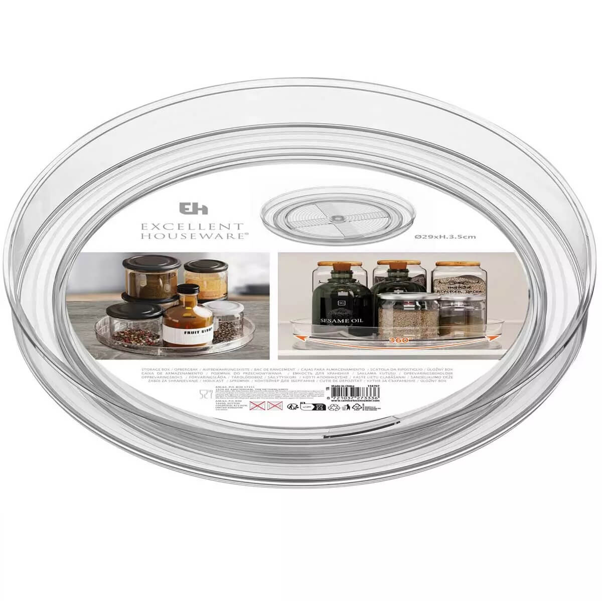 Tava rotativa, Lazy Susan, D29cm, H3.5cm, plastic, EH