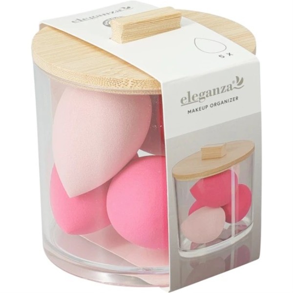 Organizator cu bureti machiaj 5buc, 9.7×9.7x11cm